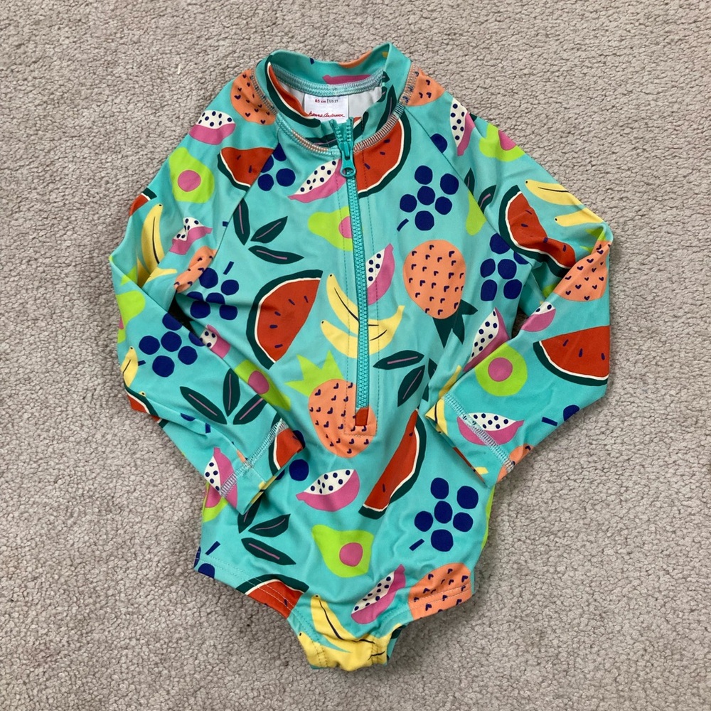 Hanna Andersson Zip Up Fruit One Piece Swimsuit